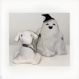 Goblin & Ghoul Sherpa Ghost Walking Dog Plush Greeter Halloween Summerween